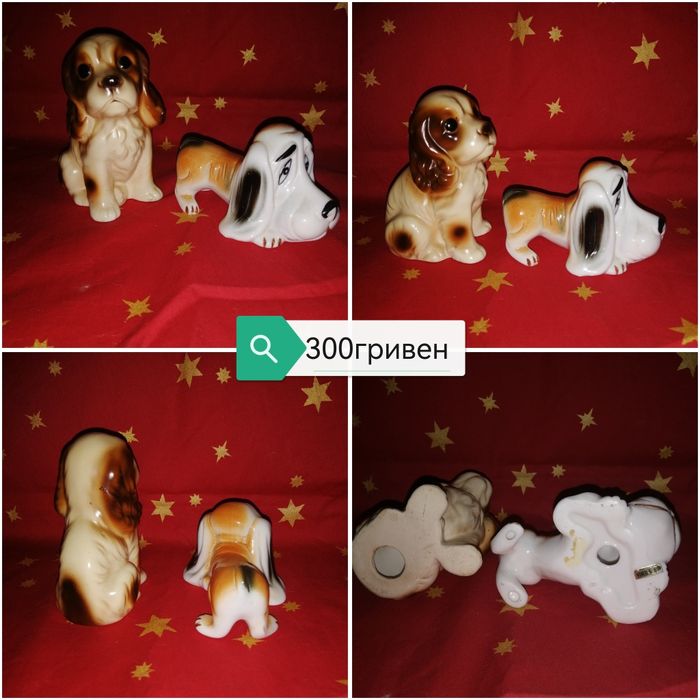 Винтажные фарфоровые статуэтки- кошки, собачки. Фигурки.