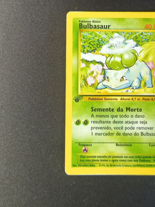 Carta Pokemon Bulbasaur Base Set 1a Edição PT