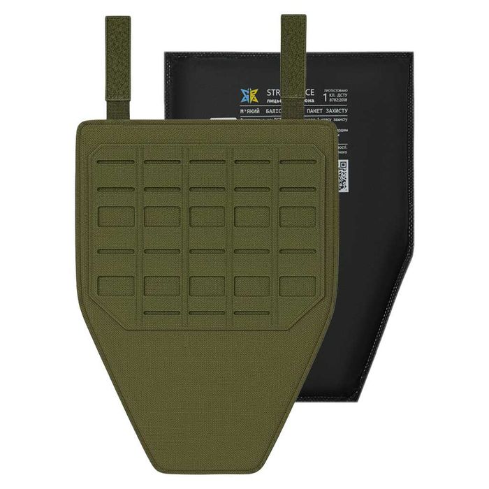 М'який балістичний фартух напашник 1 класу ДСТУ для захисту паху Олива