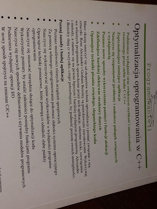 Podrecznik Optymalizacja oprogramowania C++ program C# programowanie C