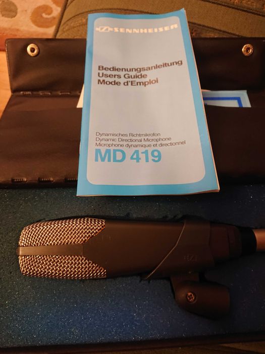 Mikrofon sennheiser md 419 z uchwytem made in Germany made in Germany