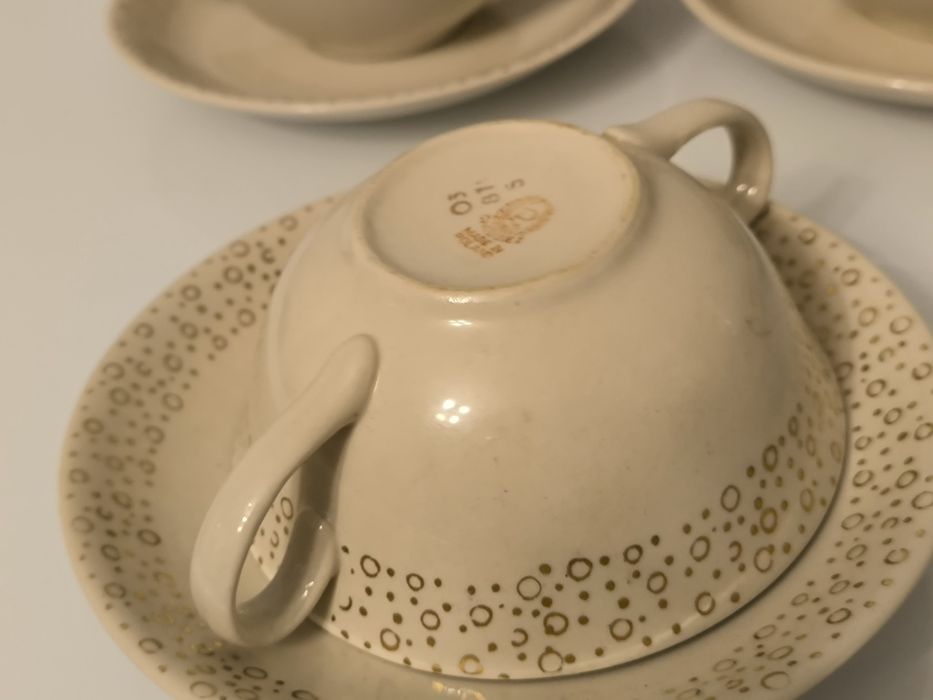 Bulionówki że spodkiem Chodzież Fajans PRL New Look