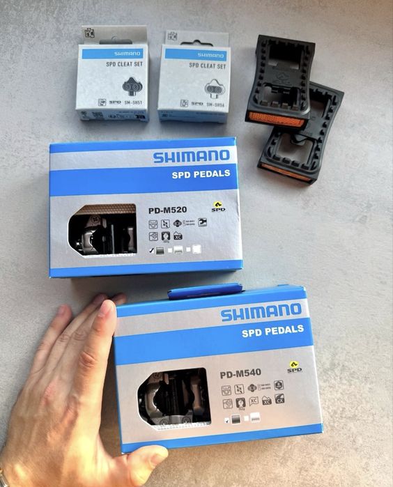 Нові педалі Shimano M520 M540 M8100 R7000 контакти мтб шосе GRX