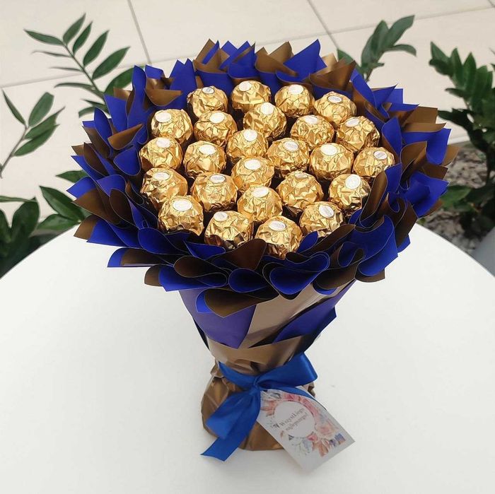 Bukiet ze słodyczy Ferrero Rocher Prezent Rocznica Ślub Urodziny