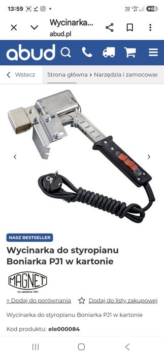 Magnet boniarka P31 _ wycinarka do styropianu j.Nowa