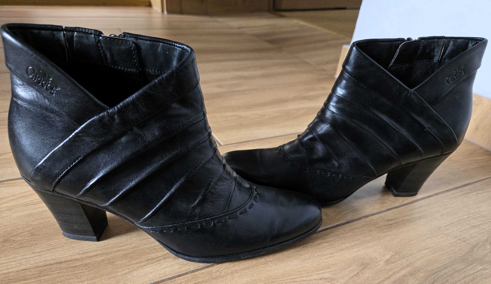 Botki Caprice roz. 40 skóra naturalna skórzane czarne wygodne Air nowe