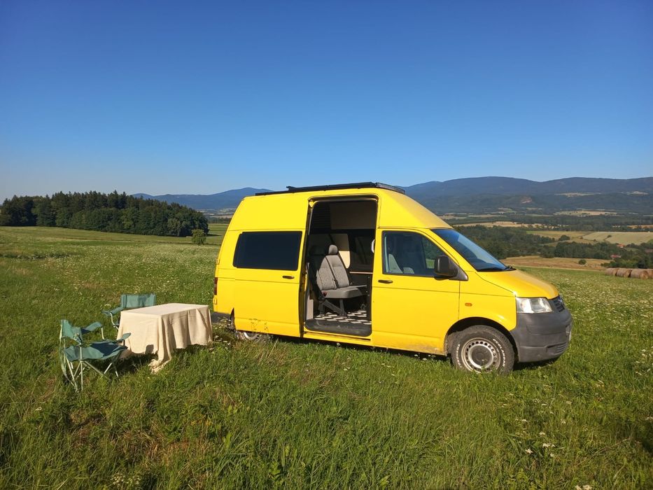 VW T5 l2h3 kamper campervan, 4-osobowy, Kuchnia, WC, panele PV, nugget