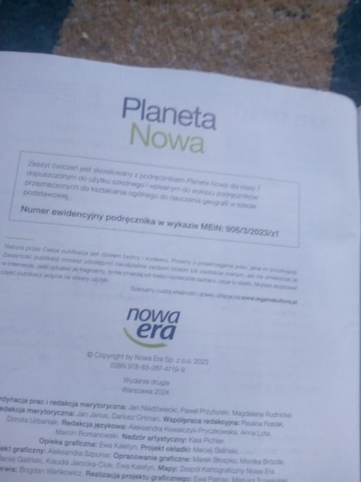 Zeszyt ćwiczeń klasa 7 geografia planeta nowa uzupełnienie długopisem