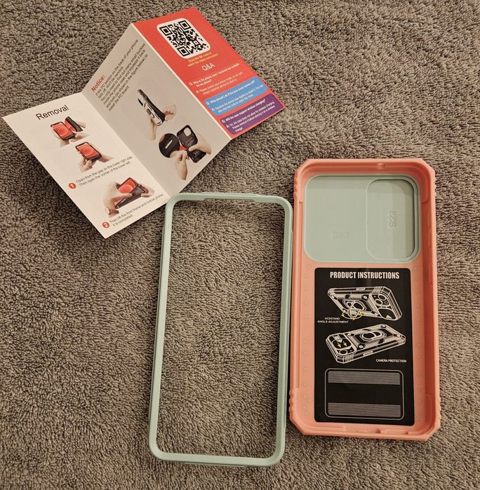 Etui pancerne dla Samsung Galaxy S23, różowo/niebieskie