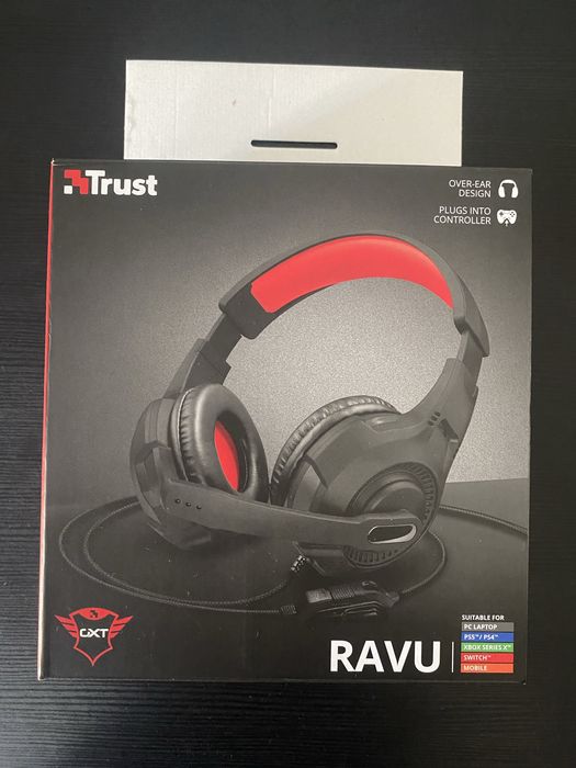 Auscultadores Gaming com Fio TRUST GXT307 RAVU (Over Ear - Multiplataforma - Preto)