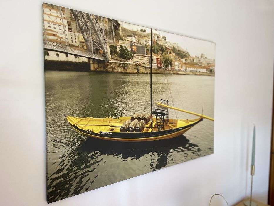 Quadro tela Barco Douro amarelo