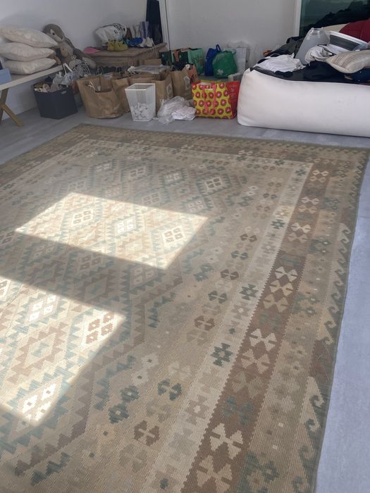 Tapete Kilim Grande – 100% Lã – Feito à mão