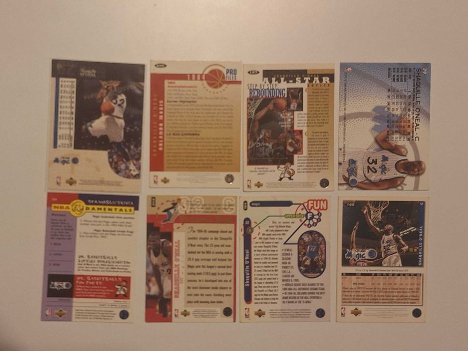 Zestaw 8 Kart NBA Orlando Magic Shaquille O'Neal  z lat 90