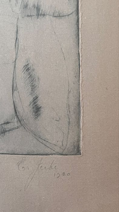 Akwaforta Erik Jerken wg Carla Larsona 1920r - prof. A. Tallberg