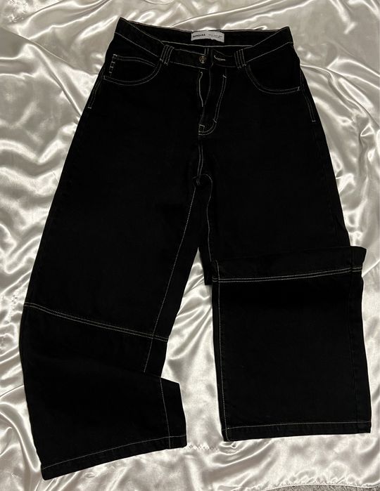 Чорні джинси bershka baggy denim