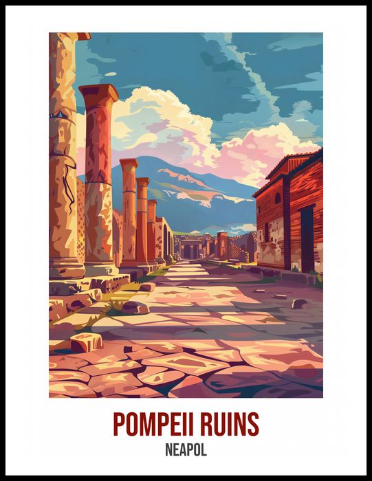 Plakat 60x80cm Pompeii Ruins, Neapol