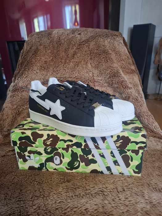 BAPE Bapesta adidas Superstar 42 – czarne/białe