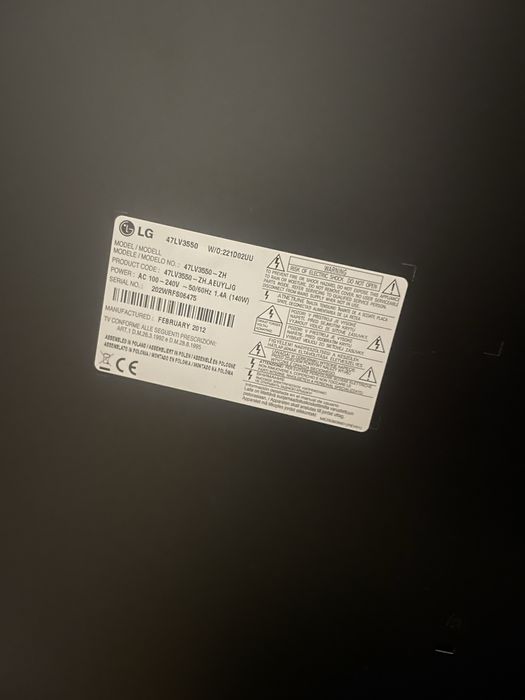 LED TV LG de 47 polegadas