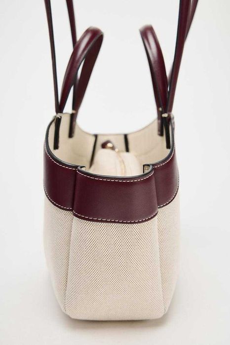 ZARA torebka PŁÓCIENNA TORBA TYPU SHOPPER 6330/510 hit wow na suwak