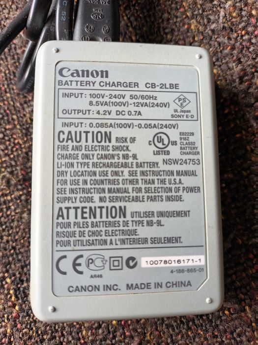 Carregador Original de Bateria Câmara Fotográfica Canon CB-2LBE
