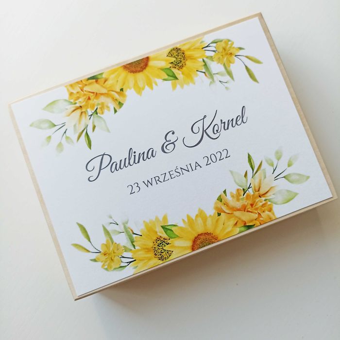 Pudełko na obrączki SŁONECZNIKI