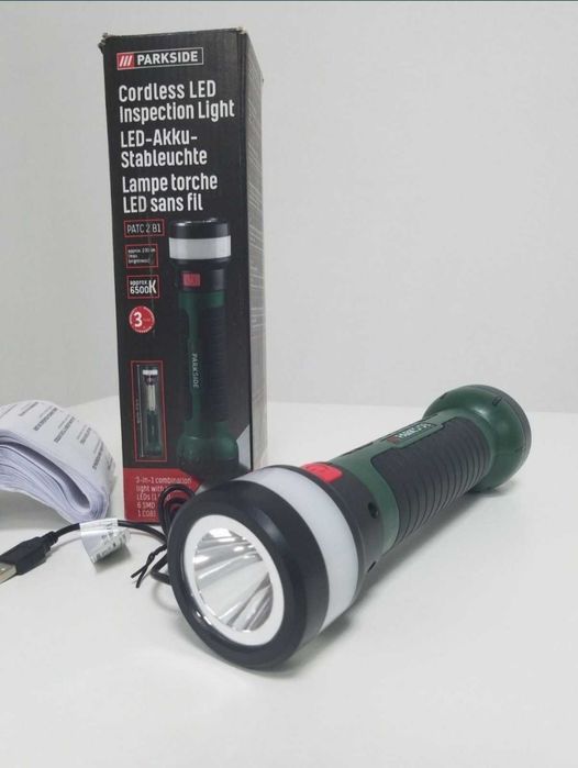 Акумуляторна лампа світлодіодна ліхтар 3в1 Parkside 230 Лм