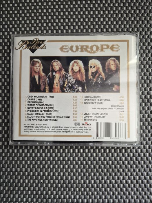 Europe best ballads plyta cd