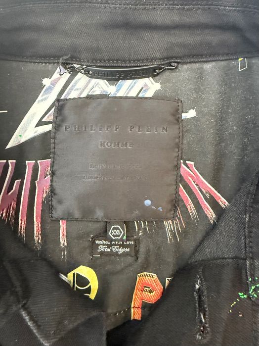 jaqueta jeans masculina Philipp Plein com strass (original)