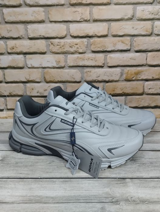 Сірі шкіряні кросівки Bona 885M 41.43.44.46p