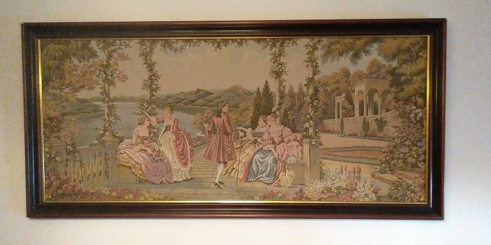 Quadro de sala com tapeçaria - Dama e o Lago