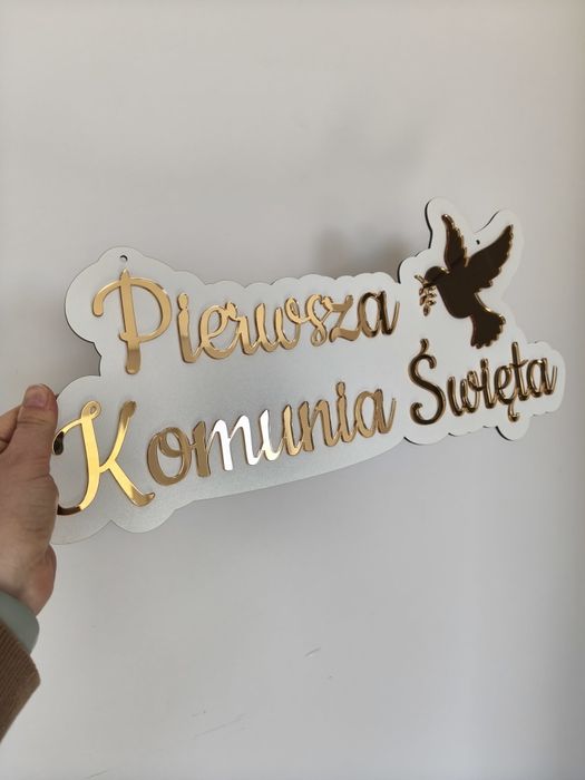 Dekoracja napis wiszący pierwsza komunia Święta 50 cm