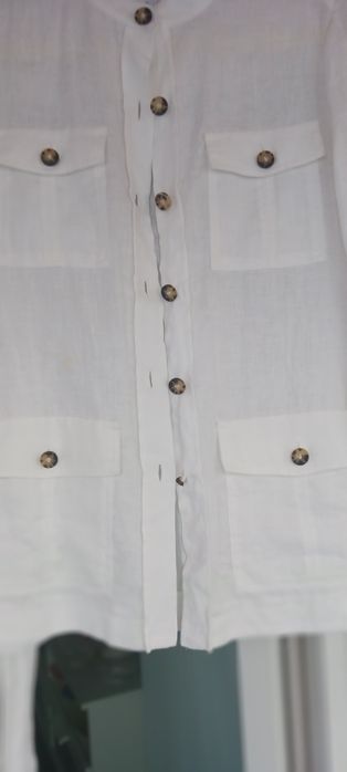 Blusa branca,linho, tam.36-38 14€
