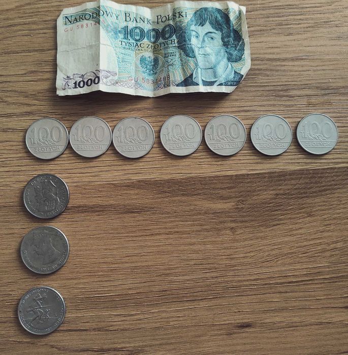 Monety z lat 81-90 zestaw+ banknot z Kopernikiem