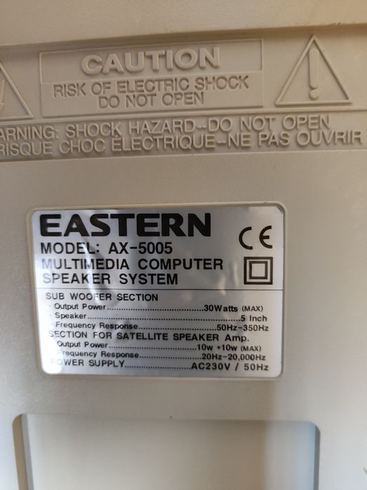 Colunas + subwoofer Eastern