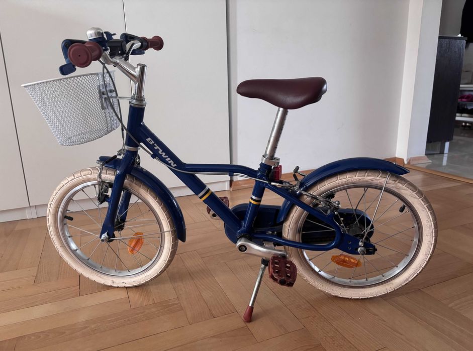 Rowerek Btwin 900 Racing 16 cali aluminiowy 7,3 kg, s.idealny + koszyk