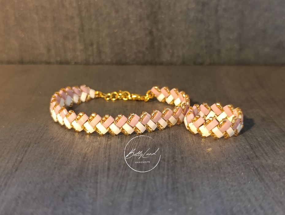 Bransoletka i pierścionek z koralików miyuki - handmade