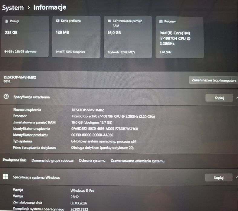 Komputer z dwoma Ekranami , idealny do pracy lub nauki