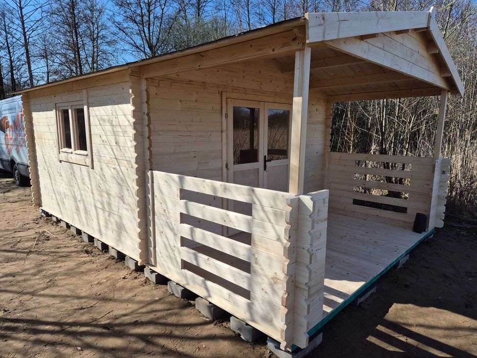 dostępny od ZARAZ MASYWNY domek DREWNIANY letniskowy*6m x4m*24m2* 34mm