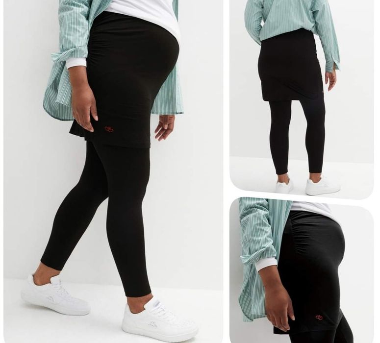 Ciążowe leginsy ze spódniczką, nowe.