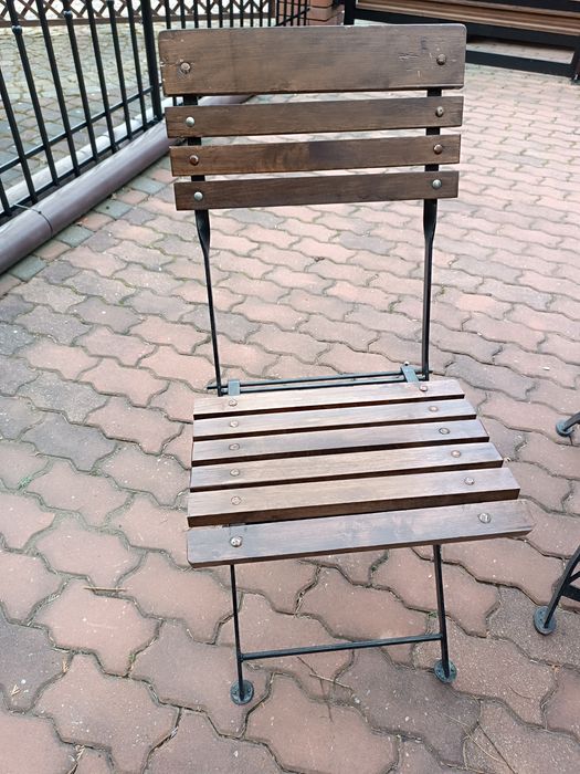 Meble ogrodowe, składane, solidne, stół + 4 krzesła