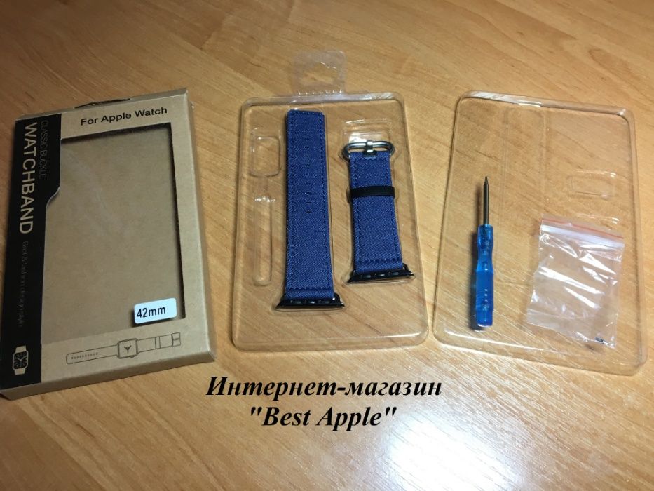 Ремешок-браслет из Джинсовой ткани стиль “Denim Casual” для AppleWATСH