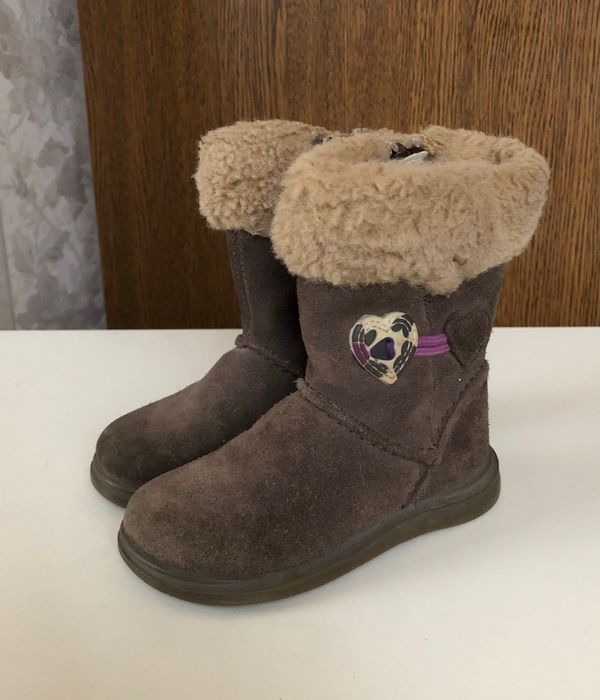 Зимние замшевые сапоги/ботинки Clark’s, на овчине, 20-21 размер