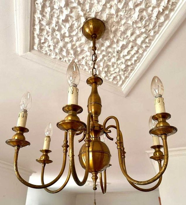 Candeeiro de Teto Vintage Dourado