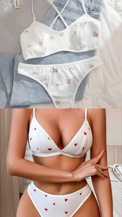 Новий! Ніжний набір бра з трусиками стрінгами