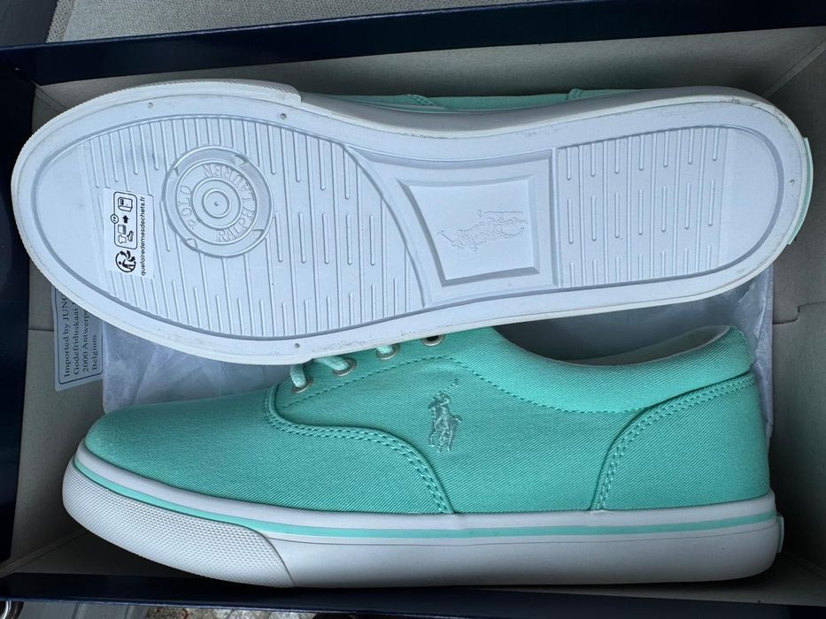Nowe trampki materiałowe damskie POLO RALPH LAUREN turkusowe 39