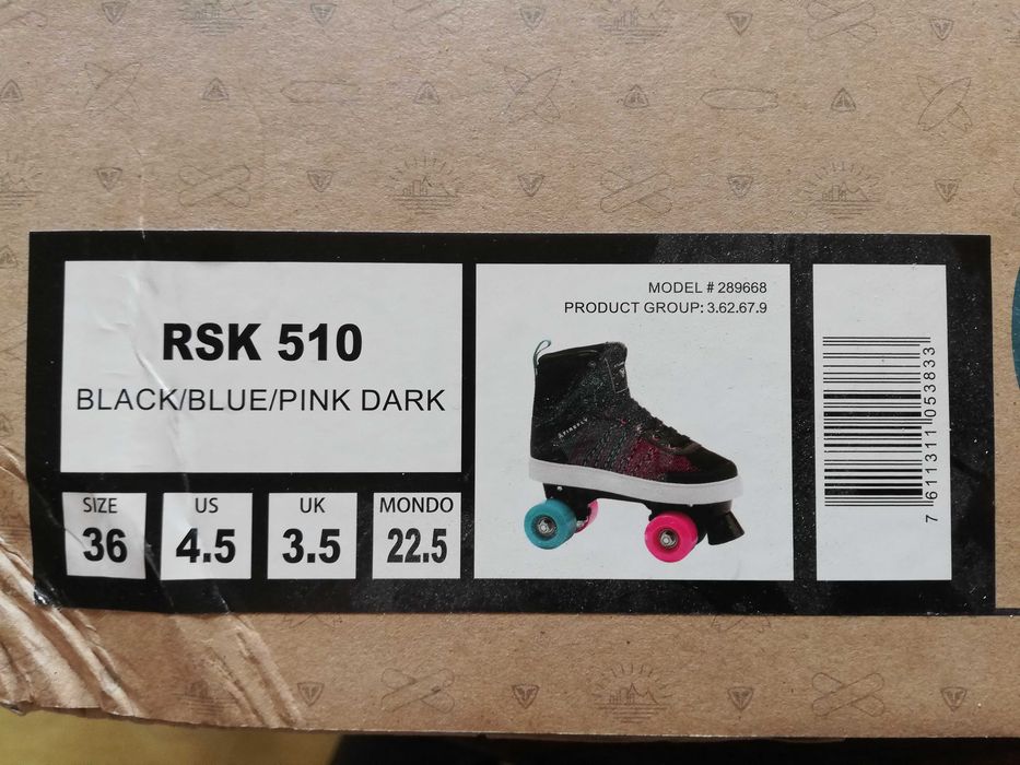 wrotki firefly rozm. 36 black-blue-pink dark