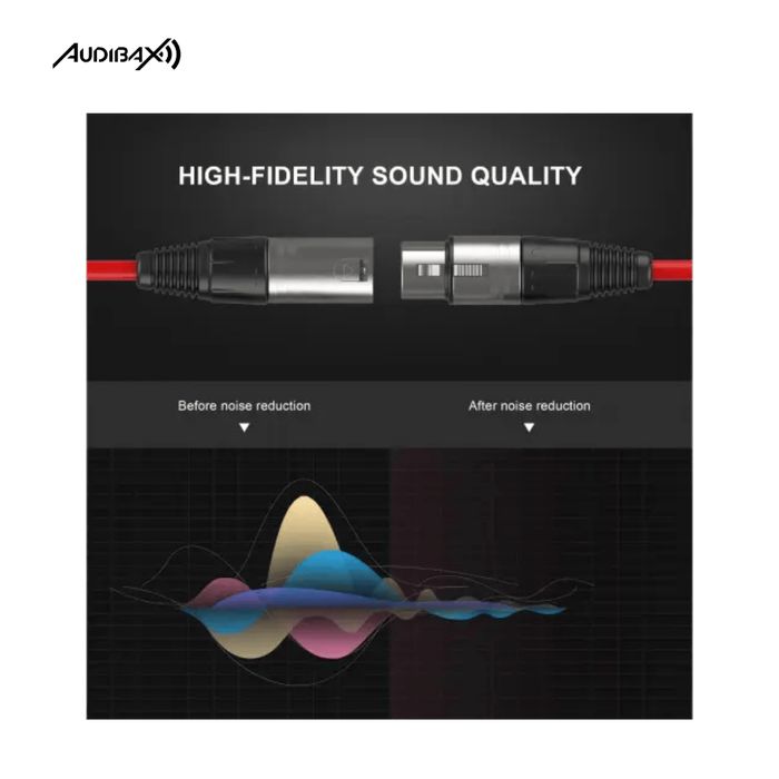 Audibax Silver Cabo XLR 3 Metros Vermelho