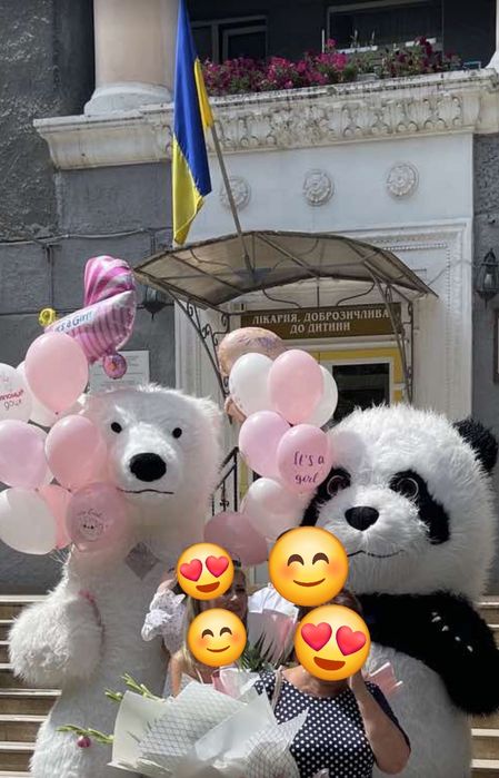 Бiлий ведмідь,мишка,пес Патрон,зайка,,поздравление,горилла,привітання