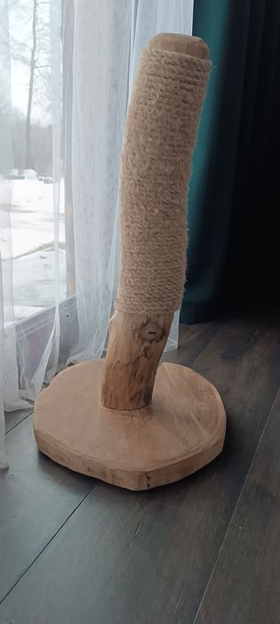 Drewniany drapak dla kota prawdziwe drewno porządny