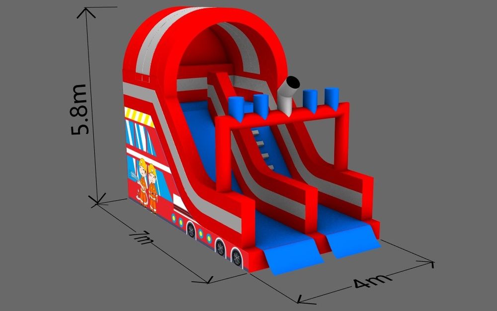 Dmuchaniec Zjeżdżalnia Straż pozarna